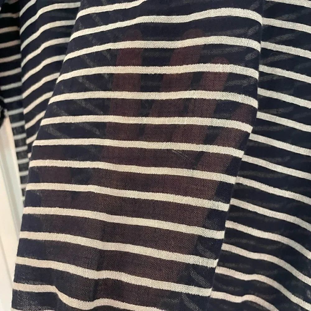 J.crew striped navy and white blousy top size small - Picture 7 of 8